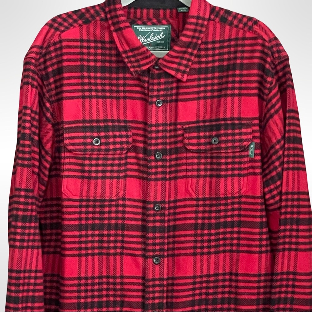 Woolrich Flannel Shirt Shacket Red Buffalo Plaid Men’s XL - Picture 2 of 8